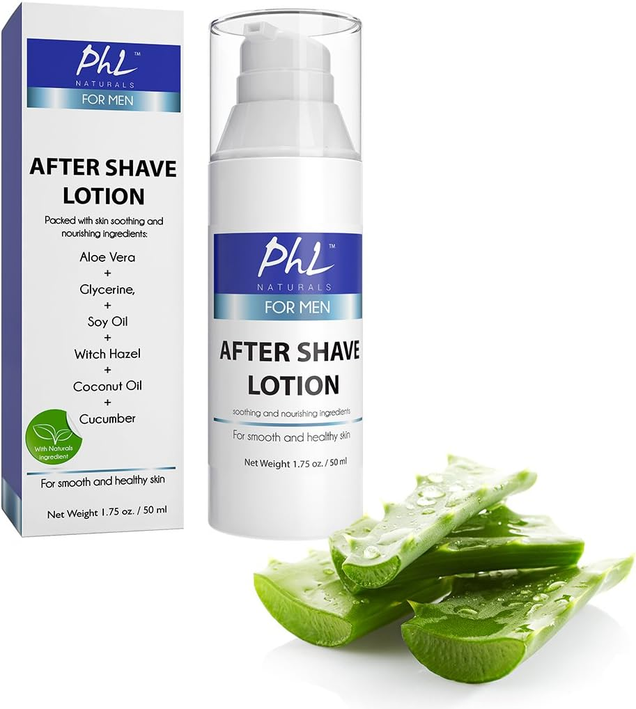 PHL Naturals Unscented Aftershave for Men, after Shave Lotion - Soothes, Moisturizes, Repairs Skin & Prevents Razor Burn, Smooth Soft Finish, 1.75 Oz / 51.7 Ml image number 6