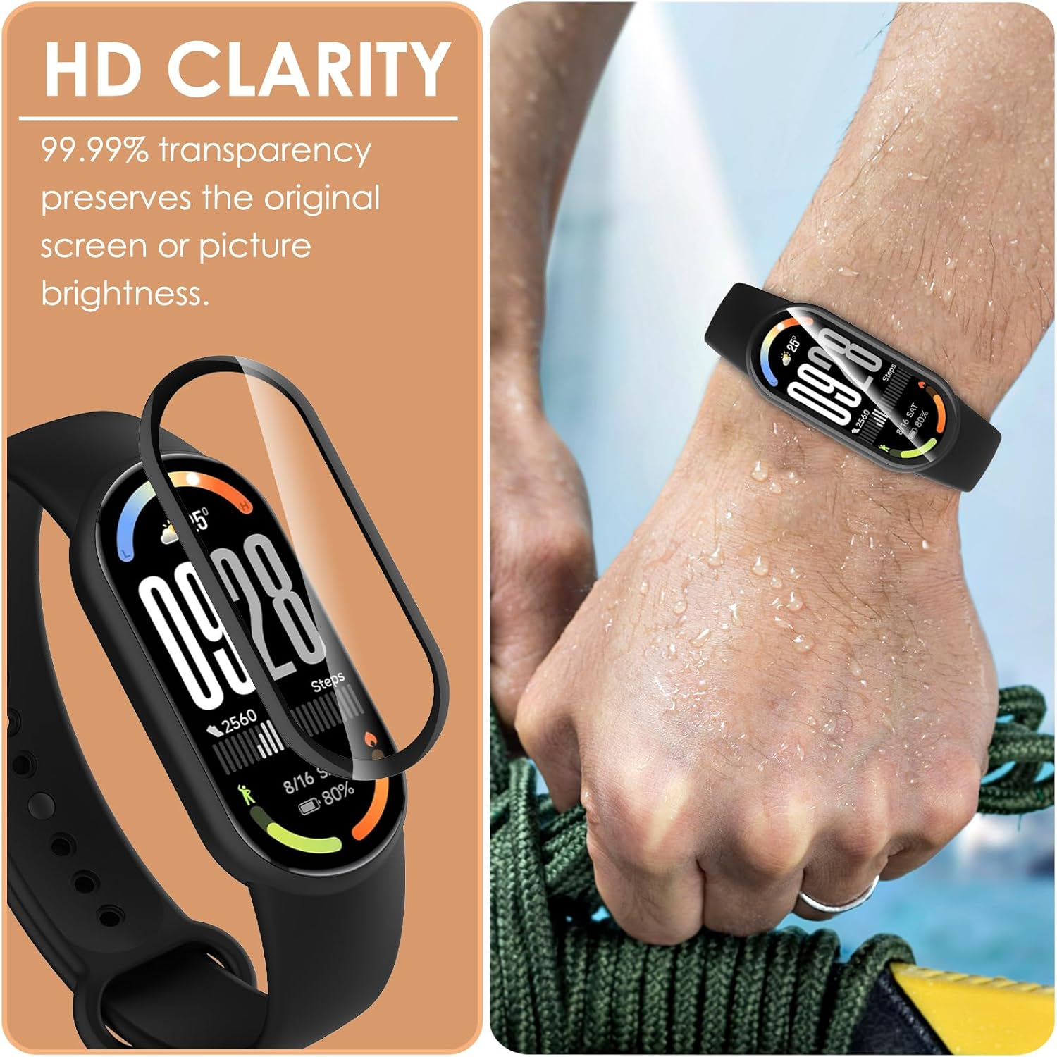 Hianjoo 6 PCS Screen Protectors Compatible with Xiaomi Smart Band 10, Premium Soft TPU Screen Film Protectors Compatible with Xiaomi Smart Band 10