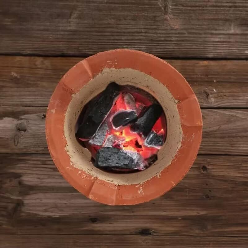 EUCOLO Charcoal Stove, 16CM Diameter, Red Clay Ceramics, Portable, Outdoor Picnic, Tea Cooking, Water Boiling image number 1