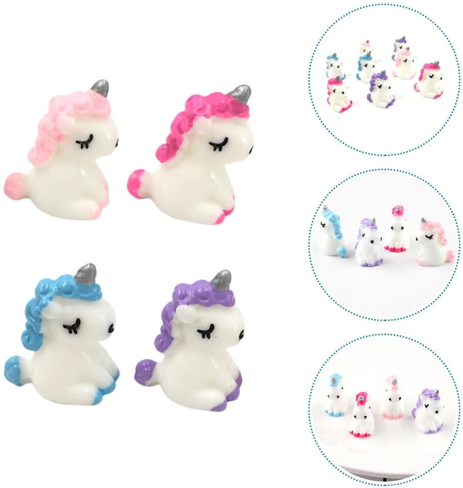 Sosoport 40Pcs Mini Unicorn Micro Unicorns Small Statue Figurine Ornament Miniature Micro Resin Mini Desk Decor Statue Decor image number 3