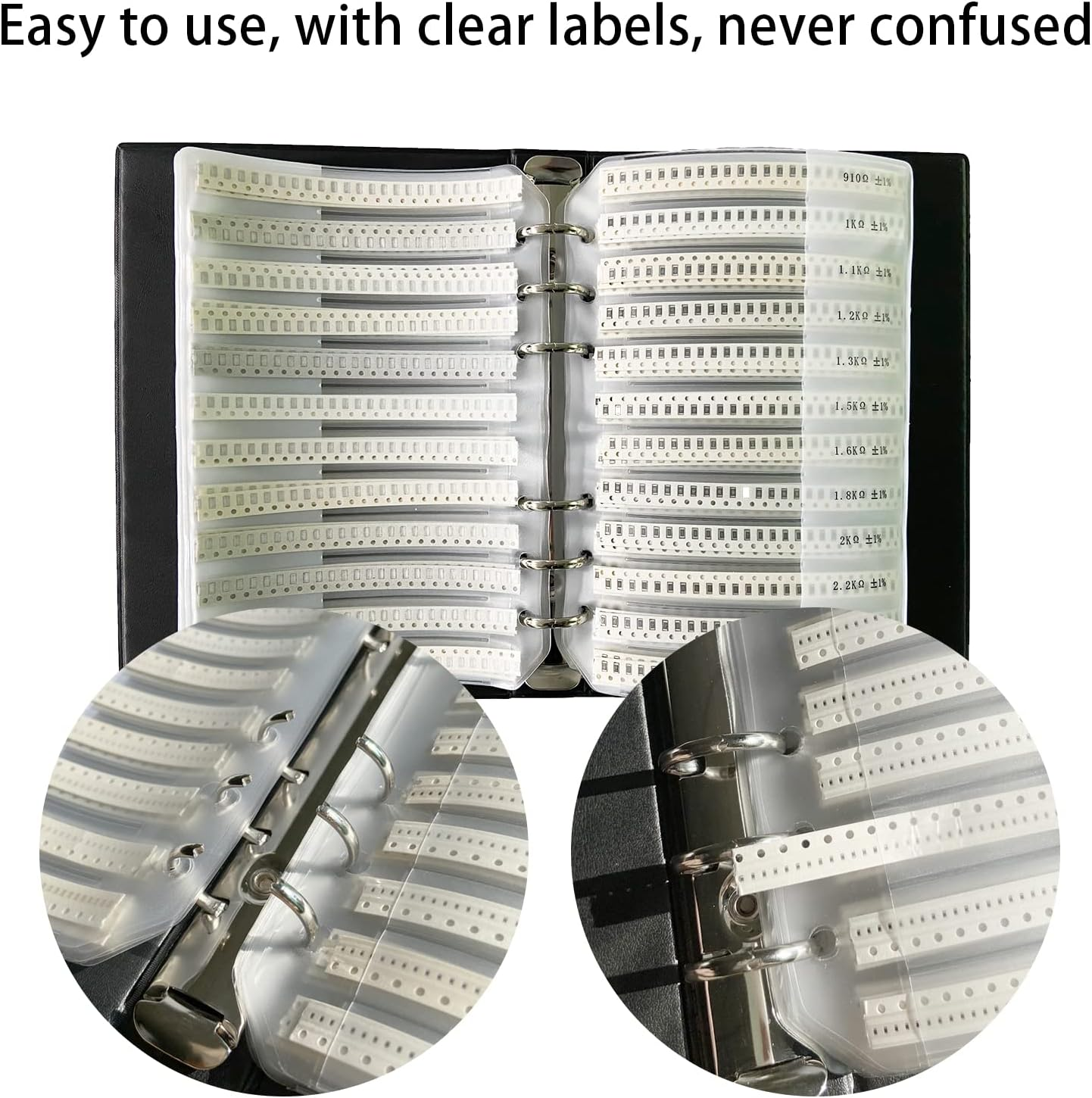 Resistor Kit 1206 Resistor Book 8500PCS 1% (0 Ohm-10M Ohm) SMD Book Chip SMT Resistor 170 Values Kits (Resistor-1206) image number 1