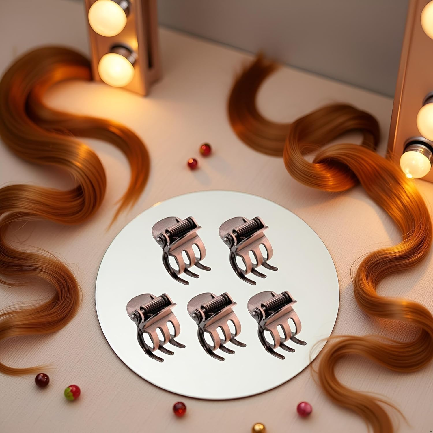 10PCS Mini Metal Hair Claw Clips for Women,Mini Metal Hair Claw Clips,Bronze Clamp Side Bangs Clip Hair Styling Tool Hairpins Hair Accessories for Women image number 6