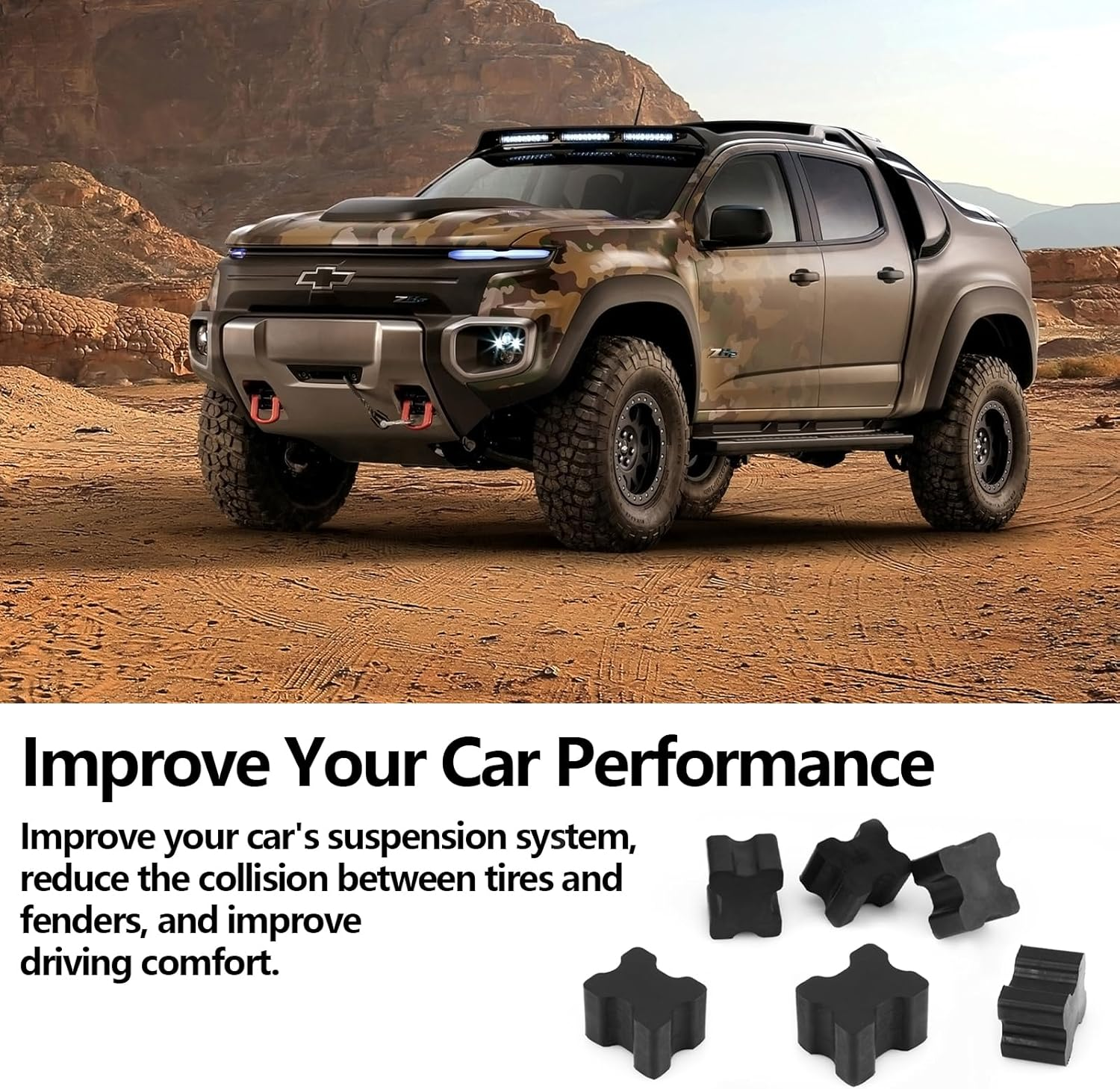 Ahuliao Rubber Coil Spring Spacer Boosters - Heavy Duty Coil Spring Spacers for Car, 1/'' to 1.5/'' Coil Spring Lift Spacers - 6 Pack