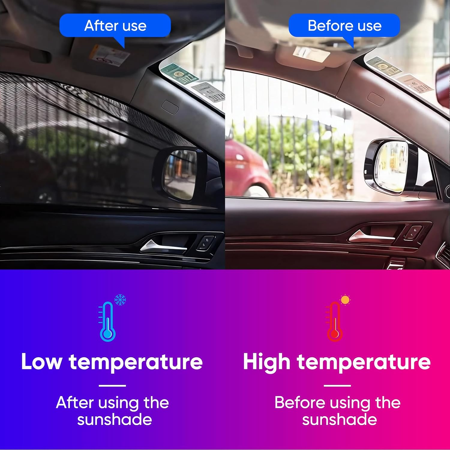 4PCS Car Window Shades Mesh for Camping UV Protection anti Mosquito Breathable Side Window Covers Universal Fit for Most Cars Suvs and Pickup Trucks image number 5