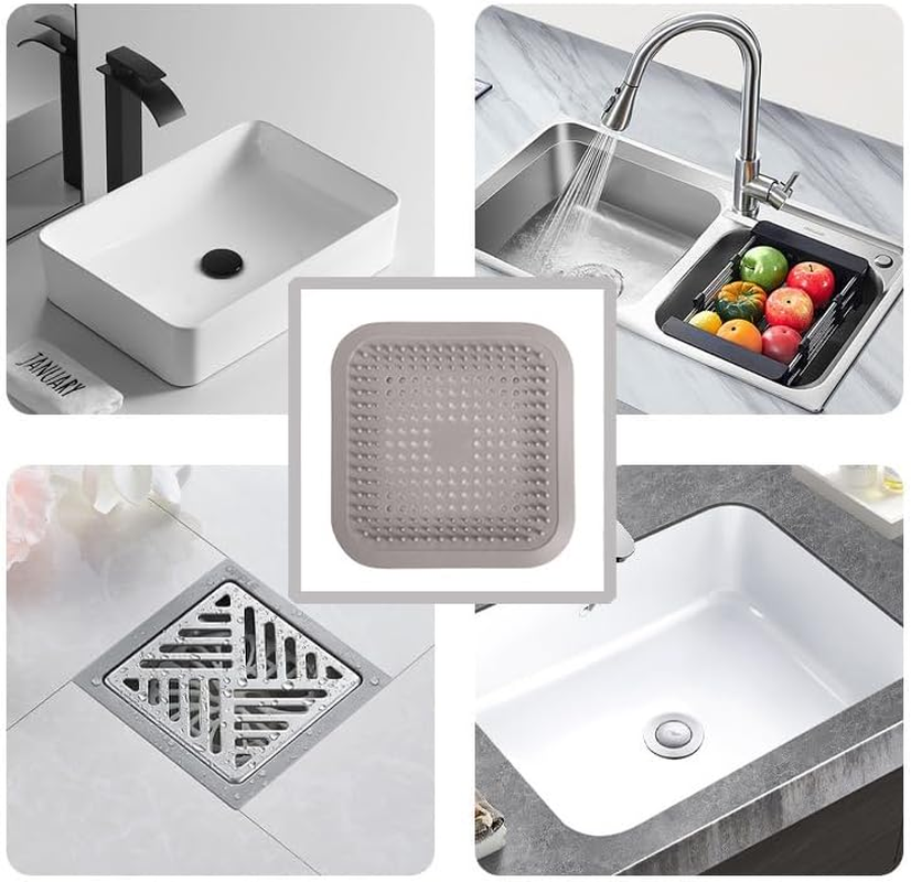 2 Pcs Shower Drain Strainer Hair Catcher Silicone Filter Cover Protector for Stainless Metal Strainer Bathtub Stopper for Bathroom Kitchen Floor Drain (Blue) image number 6