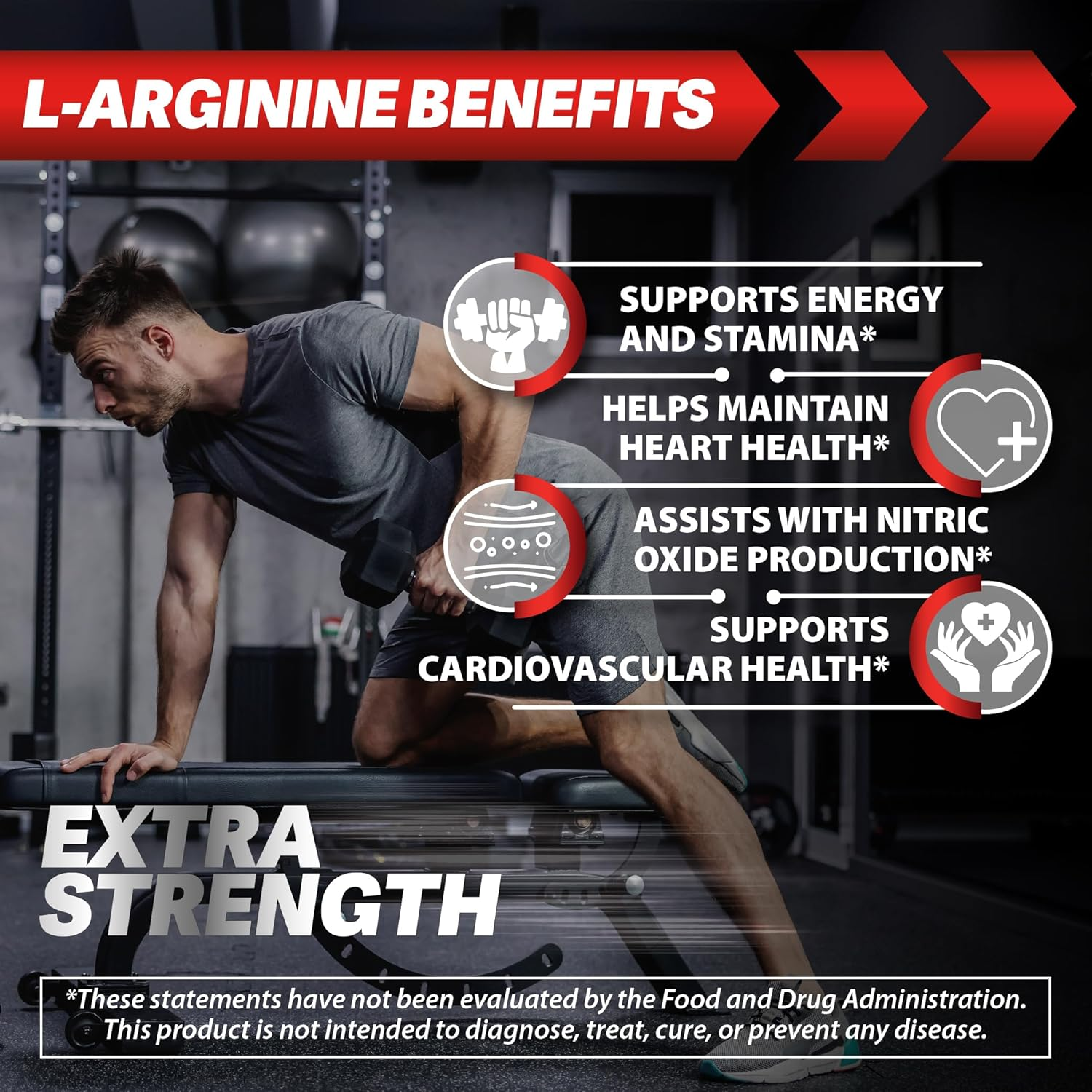 L-Arginine 1000Mg + Beet Root 500Mg Nitric Oxide Production- Non-Gmo, 90 Vegetarian Capsules