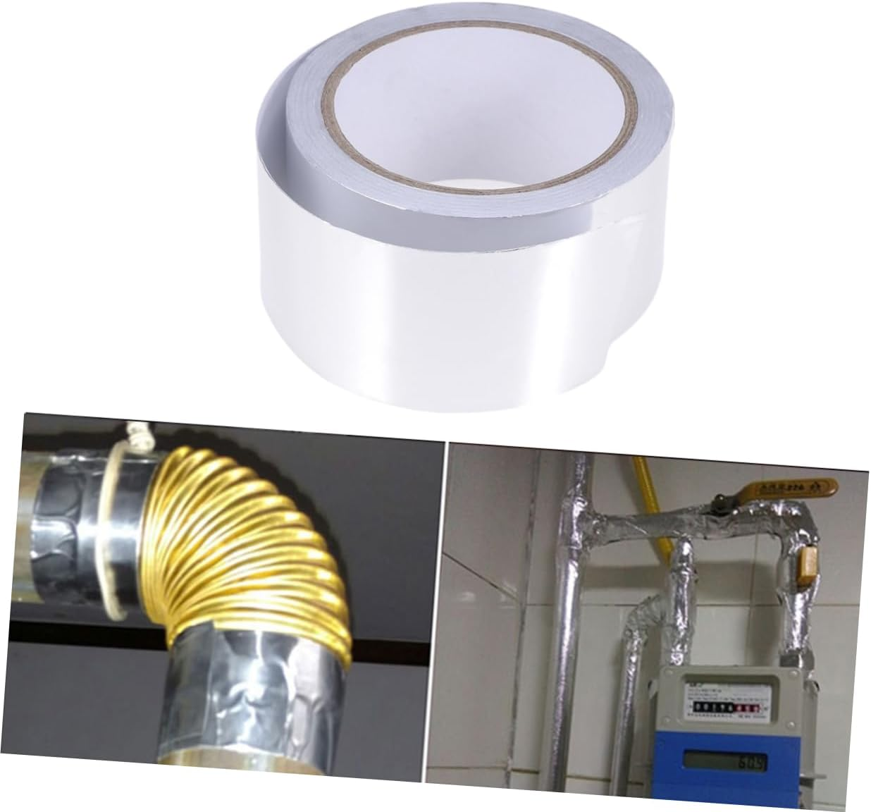 ULTECHNOVO 0.08Mm Aluminum Foil Tape Adhesive Sealing Duct Repairing 20X5Cm High-Temperature Resistant image number 2