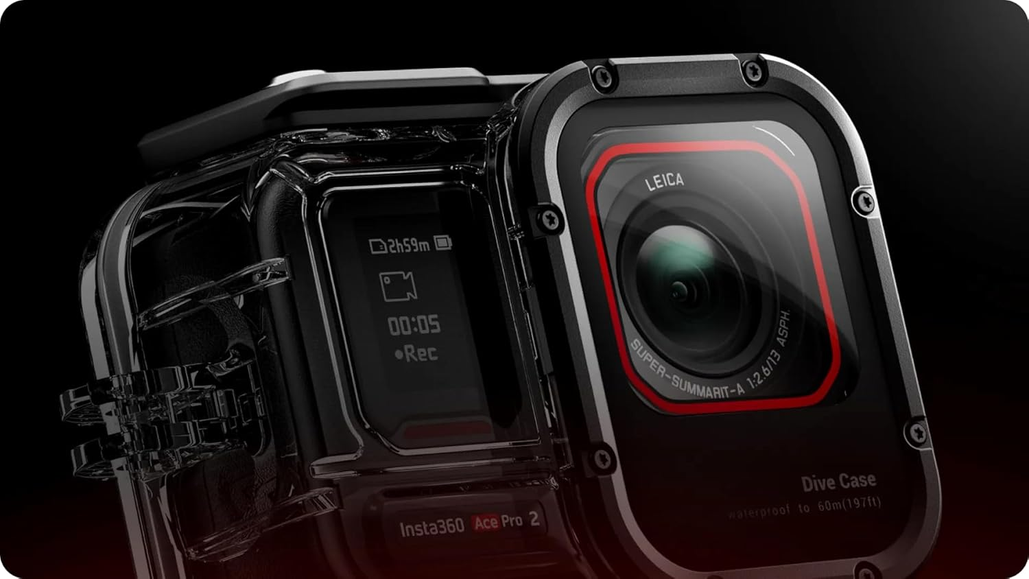 Insta360 Underwater Case Compatible with Ace Pro 2 60 Meters Water Resistant Clear Glass Lens image number 4