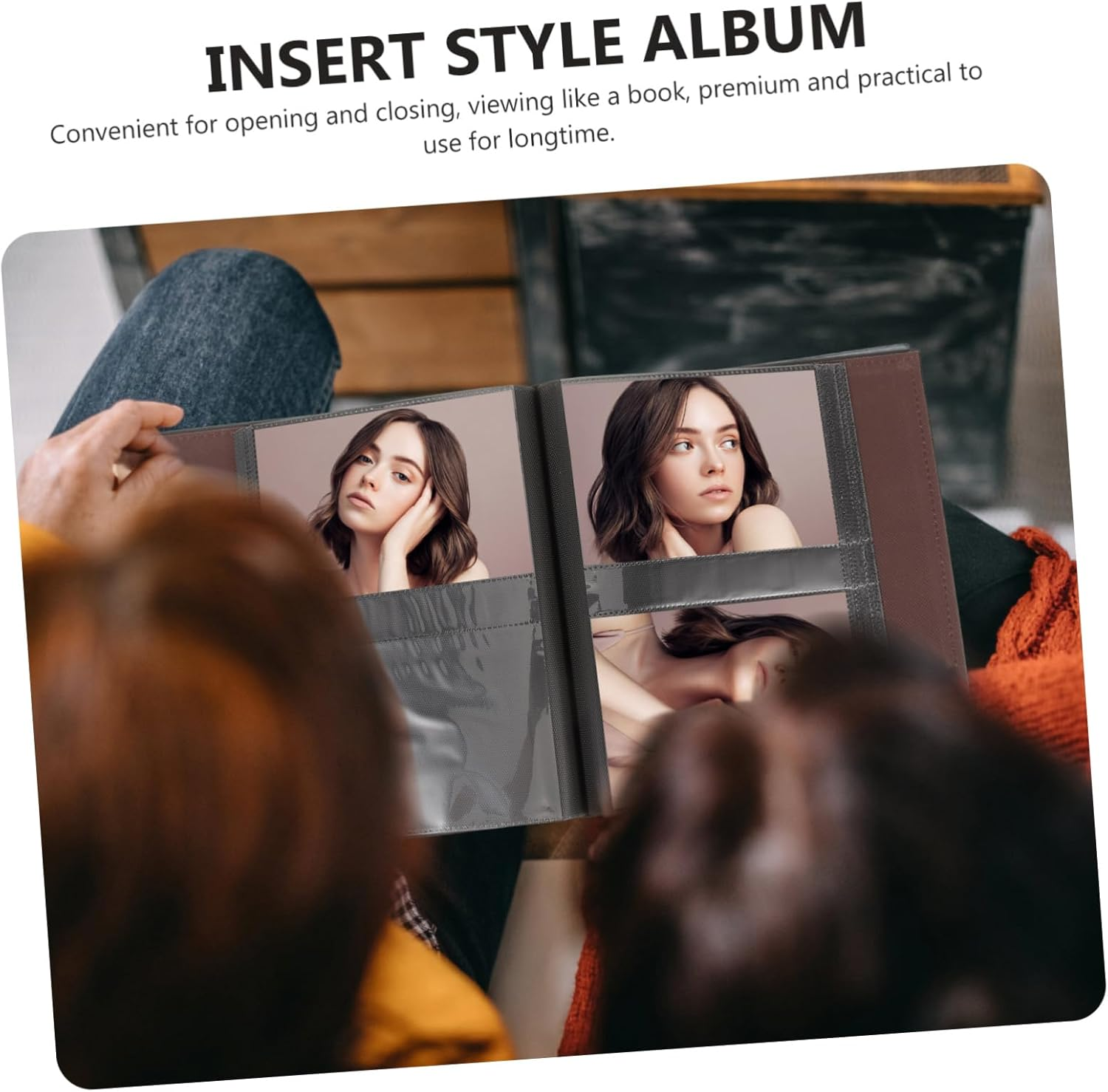 CLISPEED DIY Leather Photo Album Portable Scrapbook with Writing Space for Memories Compact Family Picture Holder for Home Decoration and Travel for Couples and Friends image number 5