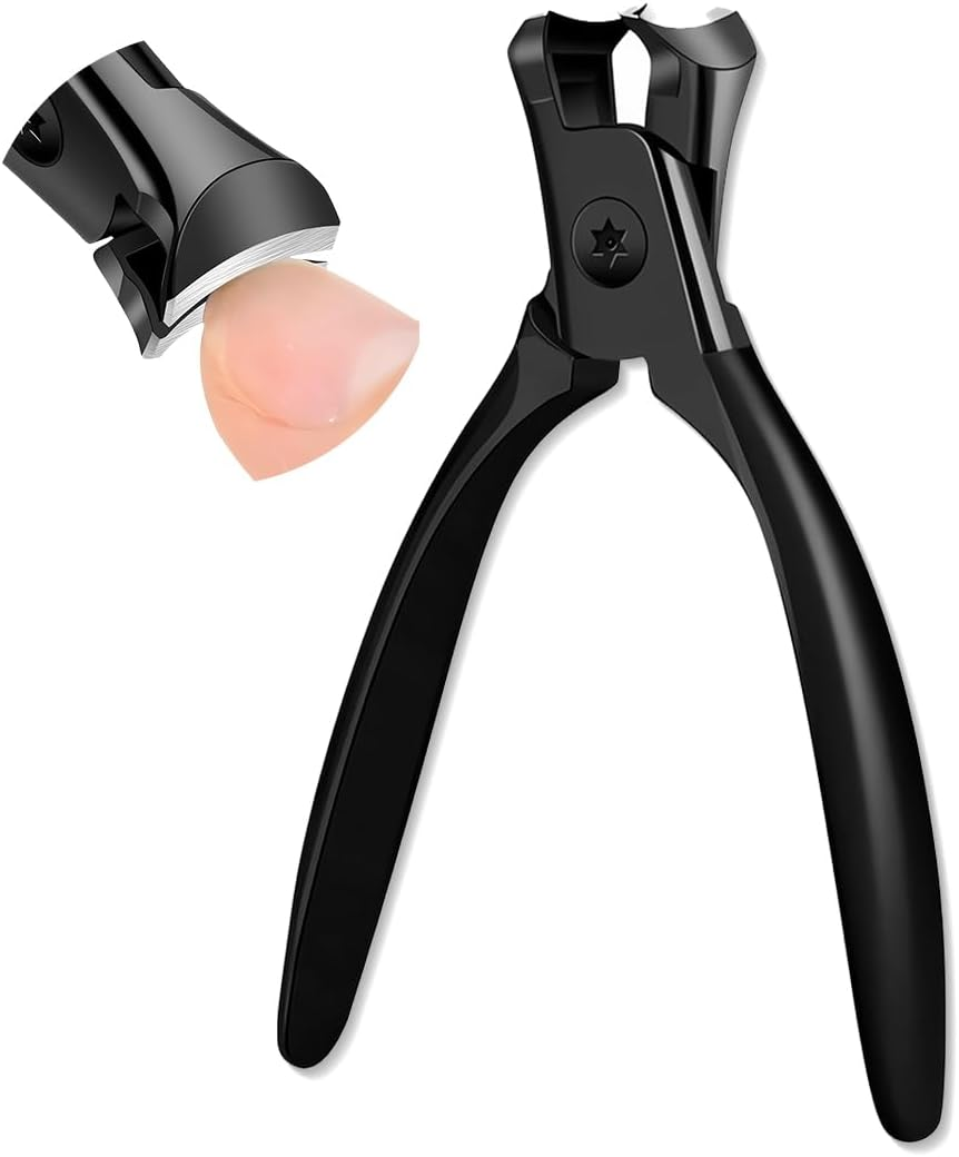 CATOR 1 Piece Thick Toenail Clippers with Wide Jaw, Nail Clippers, Precise Stainless Steel Toenail Clippers for Thick Nails for Seniors with Catcher - Silver