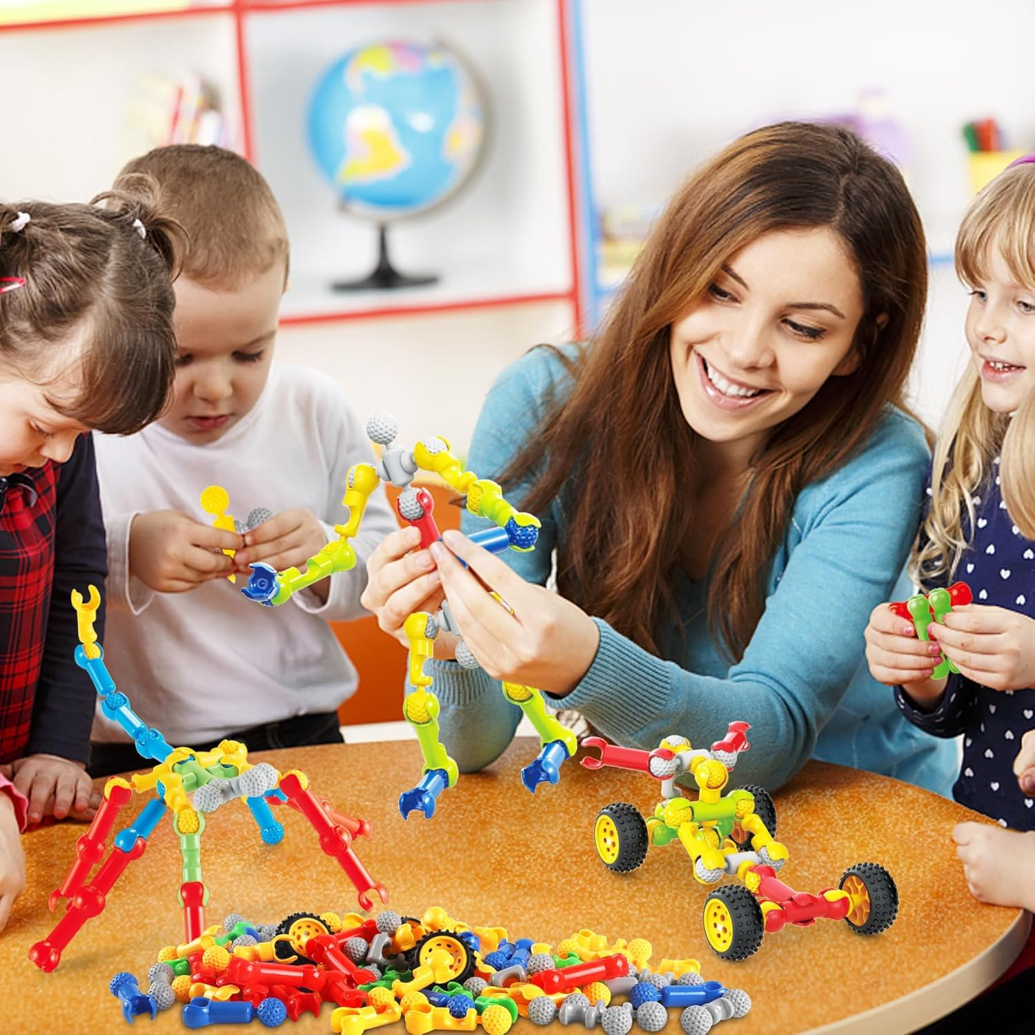 STEM Building Toys for 3 4 5 6 7 8 Year Old Boys Girls, 125 Pcs for 5 Year Old Building Blocks Educational STEM Kit Learning Creative Toys for 3-5 4-8 5-7 6-8 Kids, Birthday Gifts for Kids image number 4