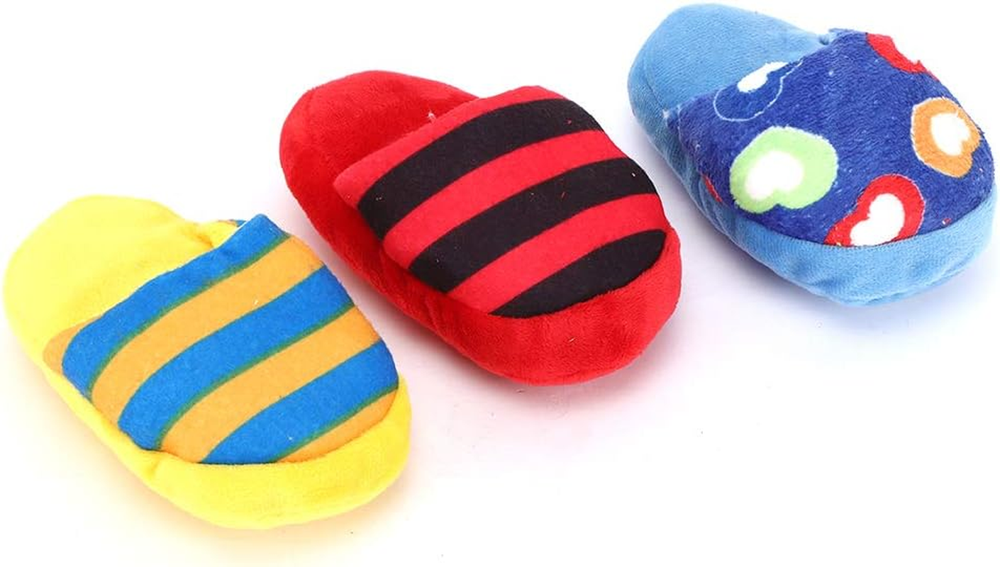 EVTSCAN 3Pcs Dogs Chew Toys, Slipper Shape Sounding Teeth Cleaning Protection Chewing Biting Interactive Training Toy, Pet Supplies image number 3