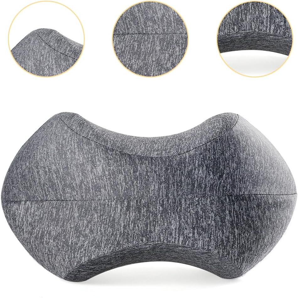 Knee Pillow Sleeping on Side, Memory Foam Contour Leg Pillow Cooling Bed Wedge Back Support Pillows, Pain Relief Lower Back Sciatica Hip Joints, Ergonomic Pregnancy Sleep Knee Cushion, Grey image number 3