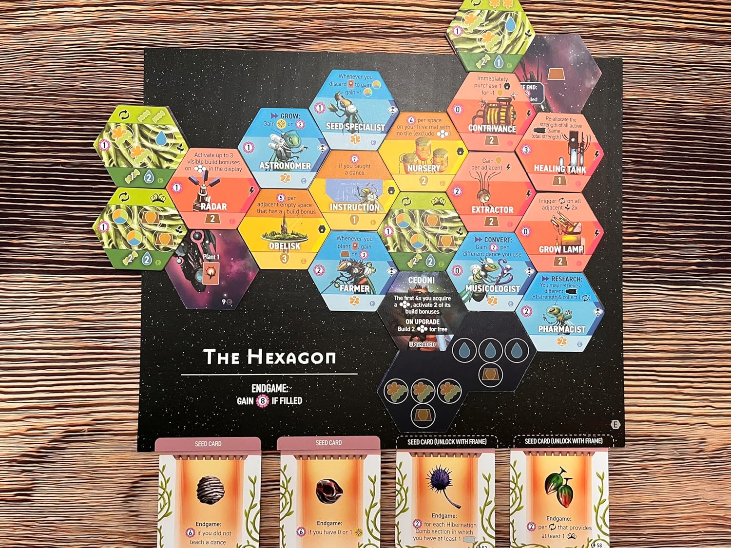 Stonemaier Games: Apiary: Expanding the Hive Expansion | New Unique Frames, Additional Tiles, and More! | Add to Apiary - a Strategy Board Game about Bees in Space | 1-5 Players, 90 Mins, Ages 14+ image number 5