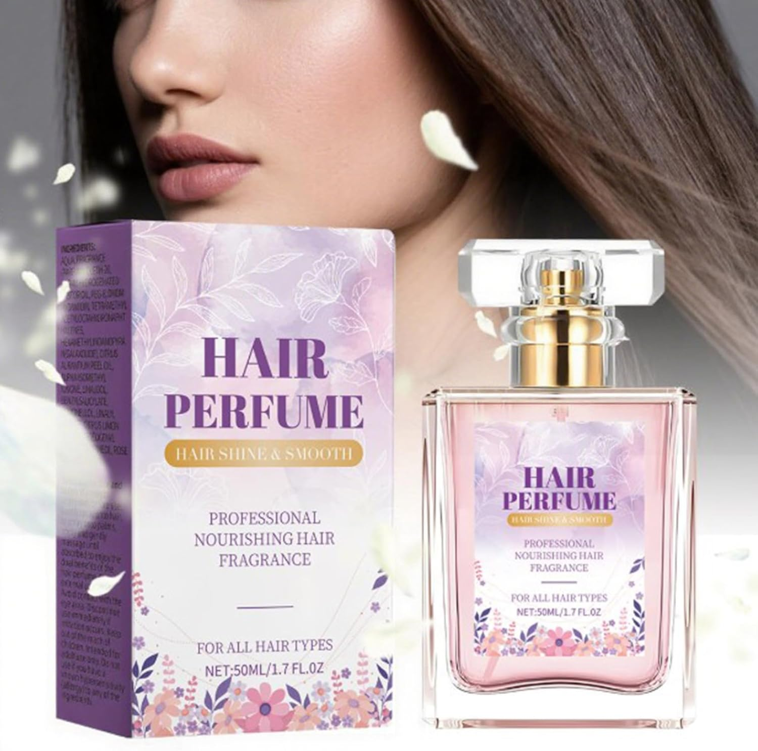 Hedmy Nourishing Floral Hair Perfume Spray Blended with Chamomile and Argan Oil for Frizz Control Lavender One Size image number 6