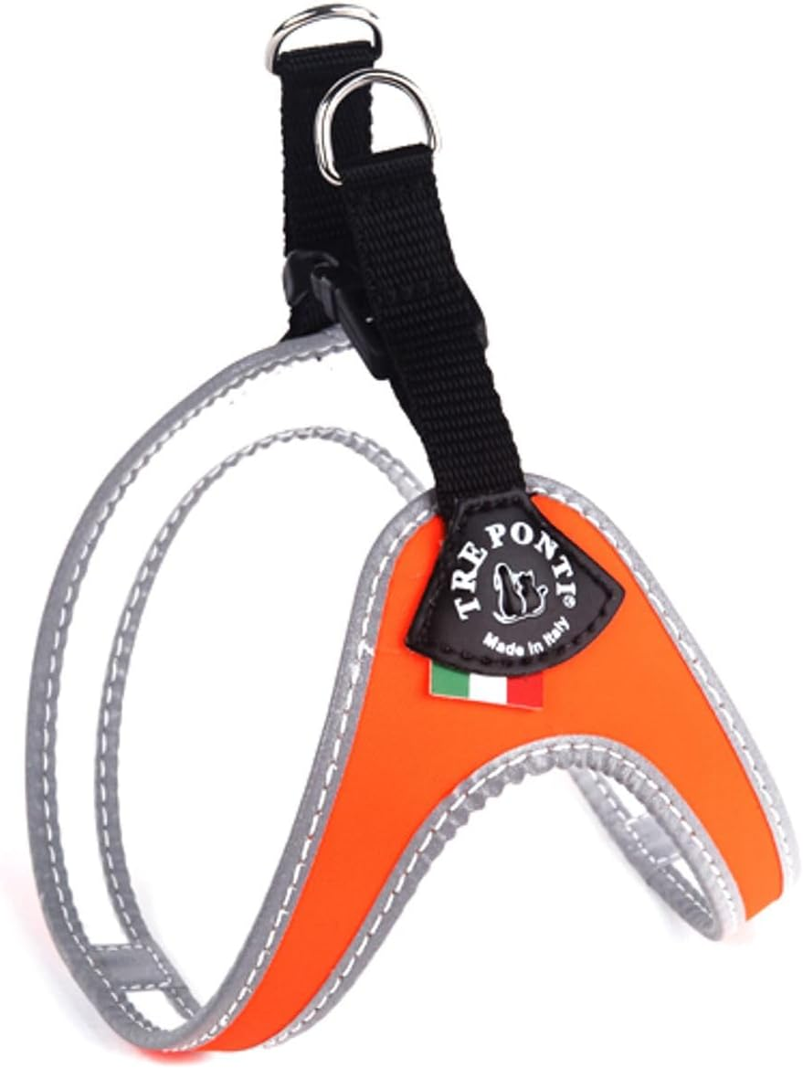 TRE Ponti Easy Fit Fix Neon Dog Harness, Size 1, Orange
