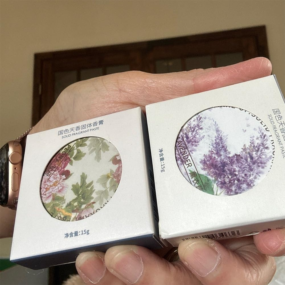 FUWIND 5 Pcs Women Solid Perfume Portable Solid Balm Long-Lasting Fragrances Elegant Female Solid Perfumes(Cherry Blossoms) image number 4