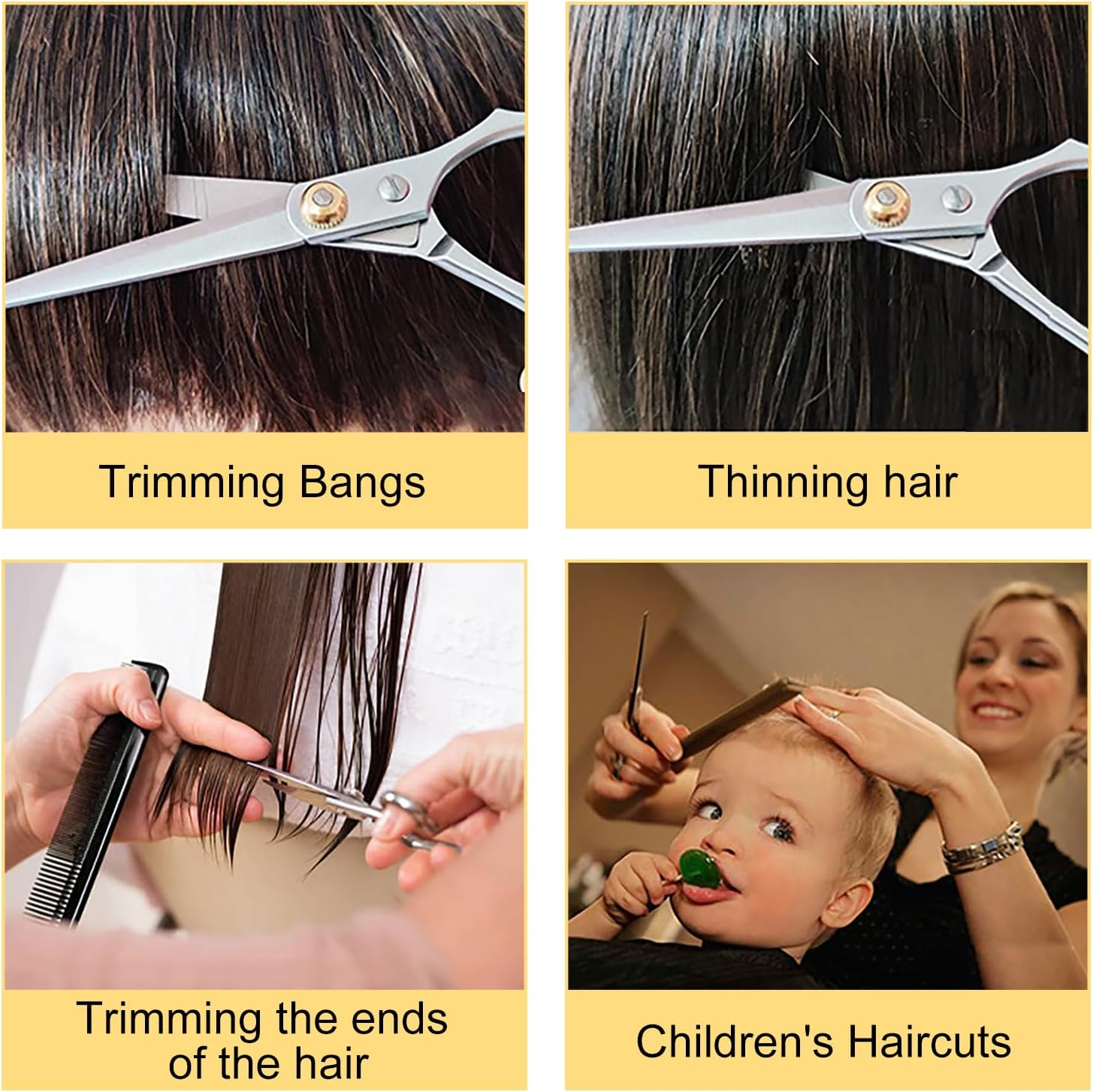 Icovalescent Hairdressing Scissors, Professional Hair Cutting Scissors with Comb and Leather Case, for Men, Women, Adults, Beard Scissors, Hair Scissors image number 3