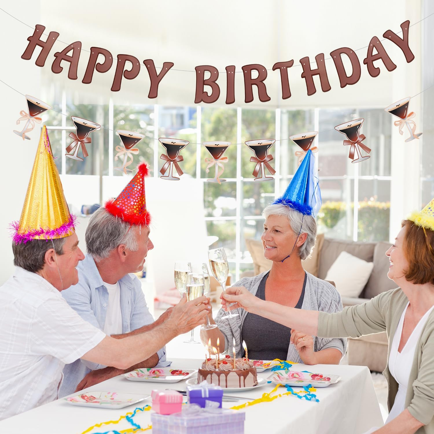 Tinoaly Espresso Martini Party Banner, Assorted Colors, Paper, Rectangular, Banners image number 2