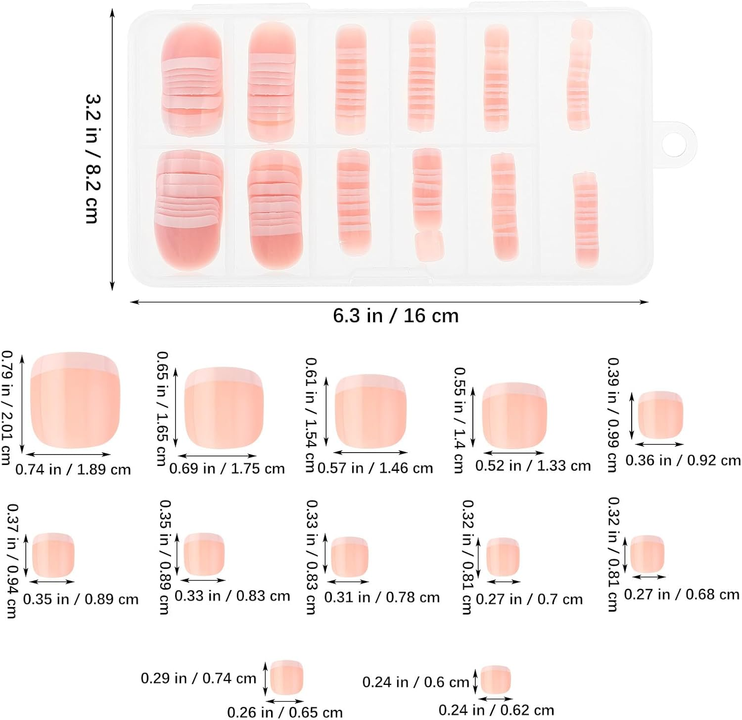 SHINYPASING 120 Pcs Square False Toenail Tips Press-On Fake Toenails for Women Short Toe Nails Nail Extension Set with Storage Box for DIY image number 3