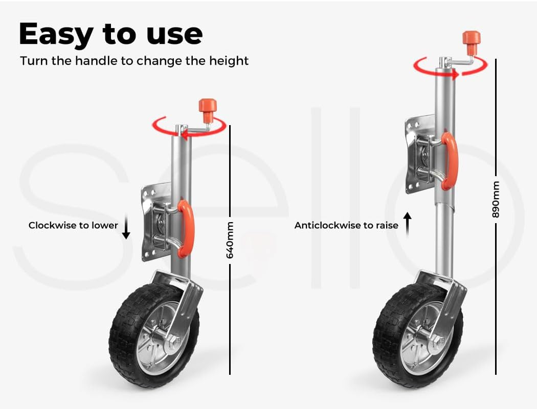 Manan Jockey Wheel 10''Inch Trailer Caravan Swing up Heavy Duty Solid 1000Kg Bolt On image number 2