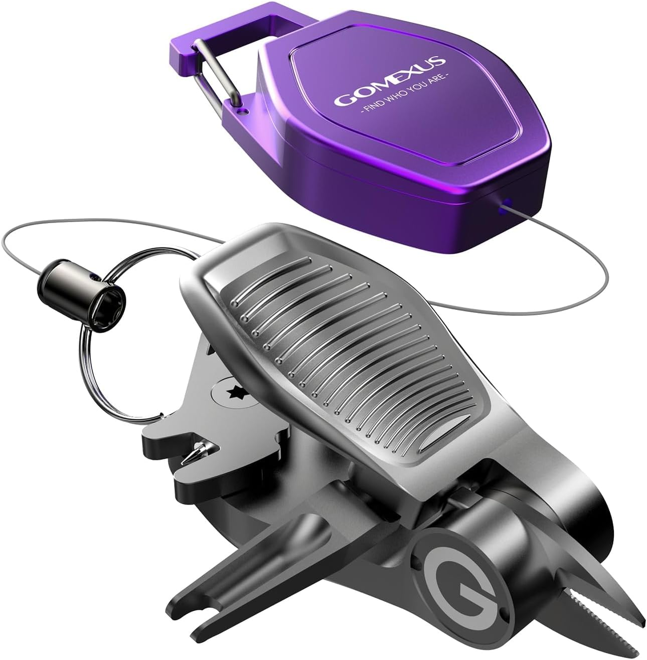 GOMEXUS Fishing Scissors, Sharkbite Fishing Line Cutter with Retractors Fly Fishing Nippers, Fishing Accessories image number 2