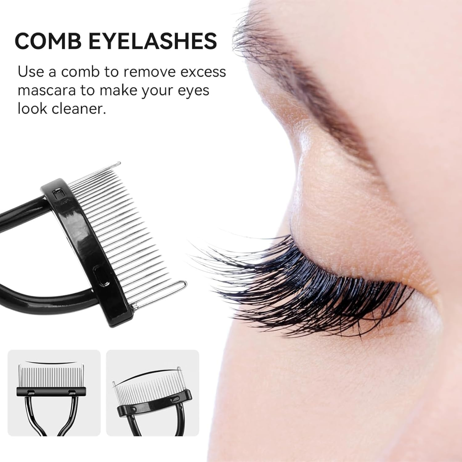 ITADAKU 3-Pack Foldable Eyebrow and Eyelash Shaper - Double Head Lash Separator, Mascara Comb, and Spoolie Brush for Perfect Lashes and Brows image number 6