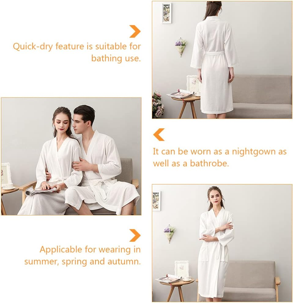 Classic Bath Robe Dacron Bathrobe Towel Luxury Long Spa Robe Plush Lightweight Absorbent Sleepwear Kimono Robe for Women Home Hotel Size image number 6