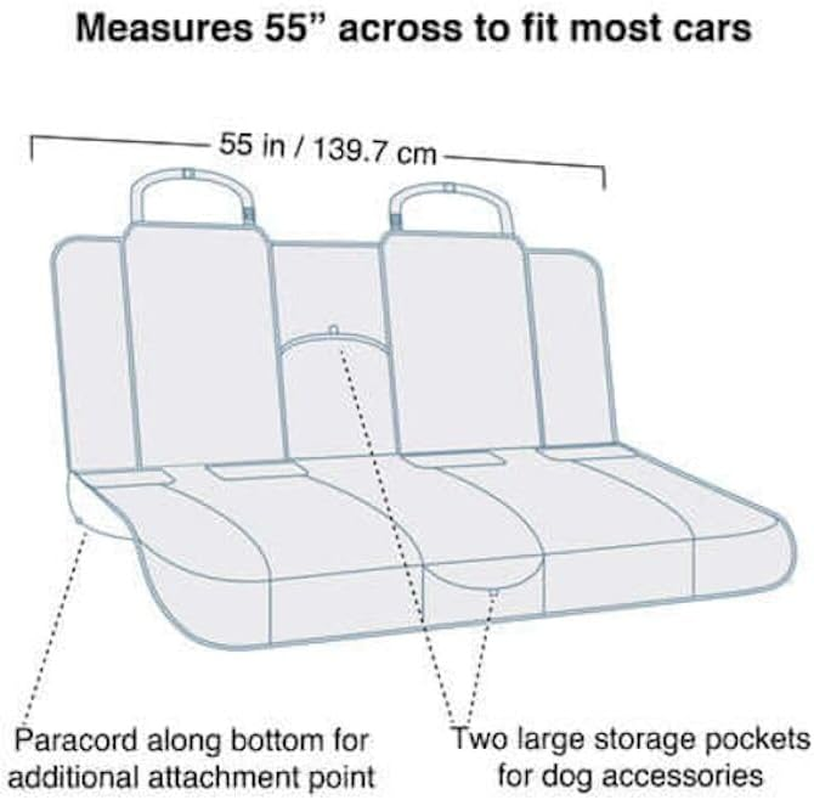 Kurgo Wander Bench Seat Cover, Dog Car Seat Protector, Waterproof & Stain-Resistant, Secure Fit, 140 Cm Wide, Black image number 1