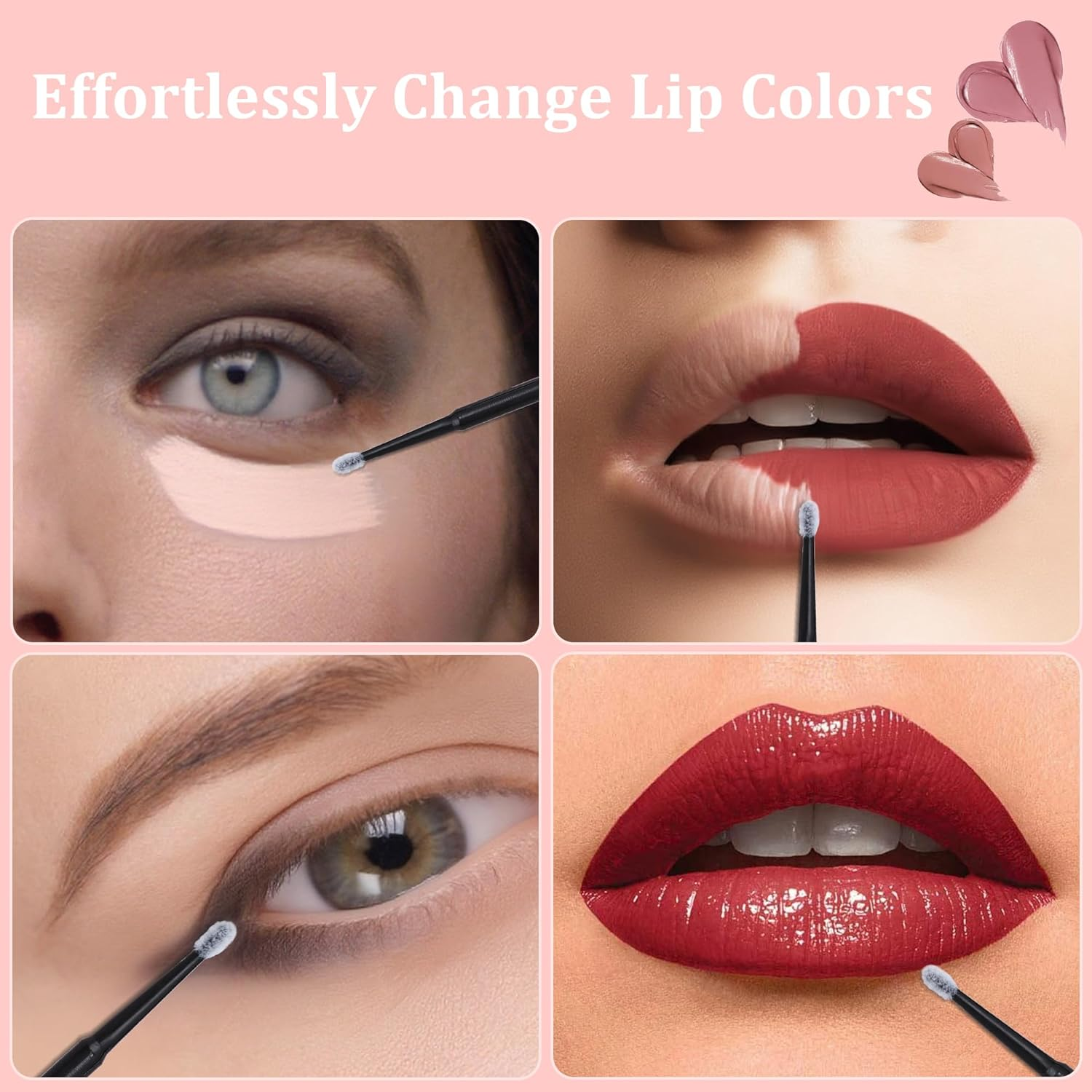 COCIDE 1400Pcs Micro Swabs Disposable Mascara Wands Makeup Applicators Eyelash Brushes Microswabs Lip Brush for Extensions Eyeliner Microbrush Spoolies Mini Tips Tools Eyebrow Stuff Lipgloss Sticks image number 1