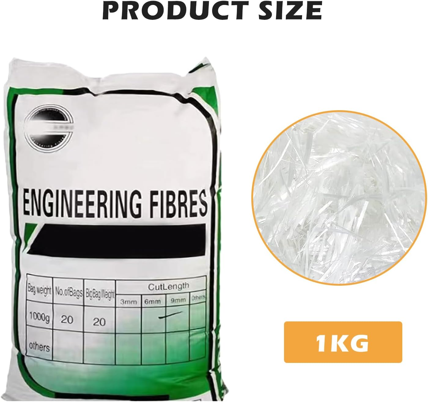 1 Kg Polypropylene Fibre, Poly Fibres for Concrete, Mortar, Plaster, Cement Mortar, Polypropylene Fibres Reinforcement and Resistance, Prevents Cracking, Reduces Shrinkage, Homogeneous Distribution Of image number 1