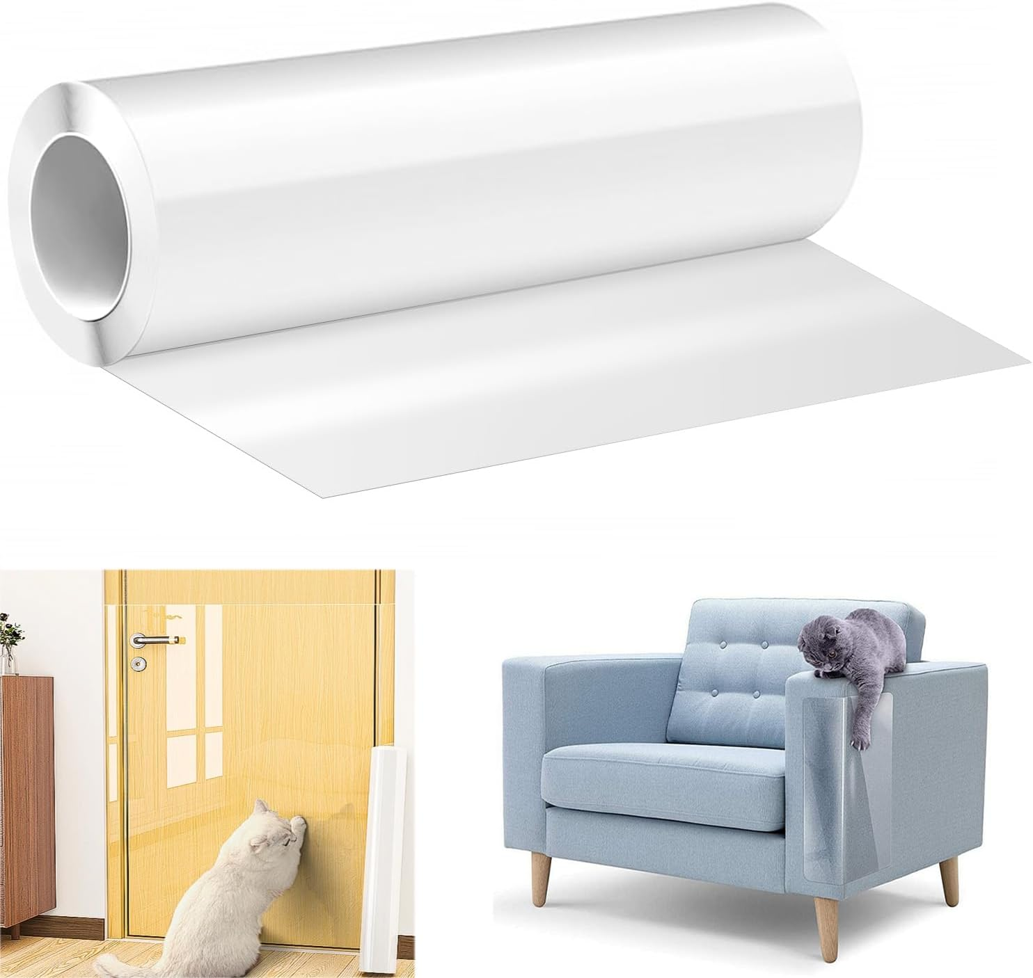 Self-Adhesive Cat Scratch Film, 30 X 300 Cm, Scratch Protection, Sofa Protection, Cat Scratching Film, Cats for Furniture, Anti-Scratch Film for Cats, PVC Cats, Scratch Protection, Sofa image number 5