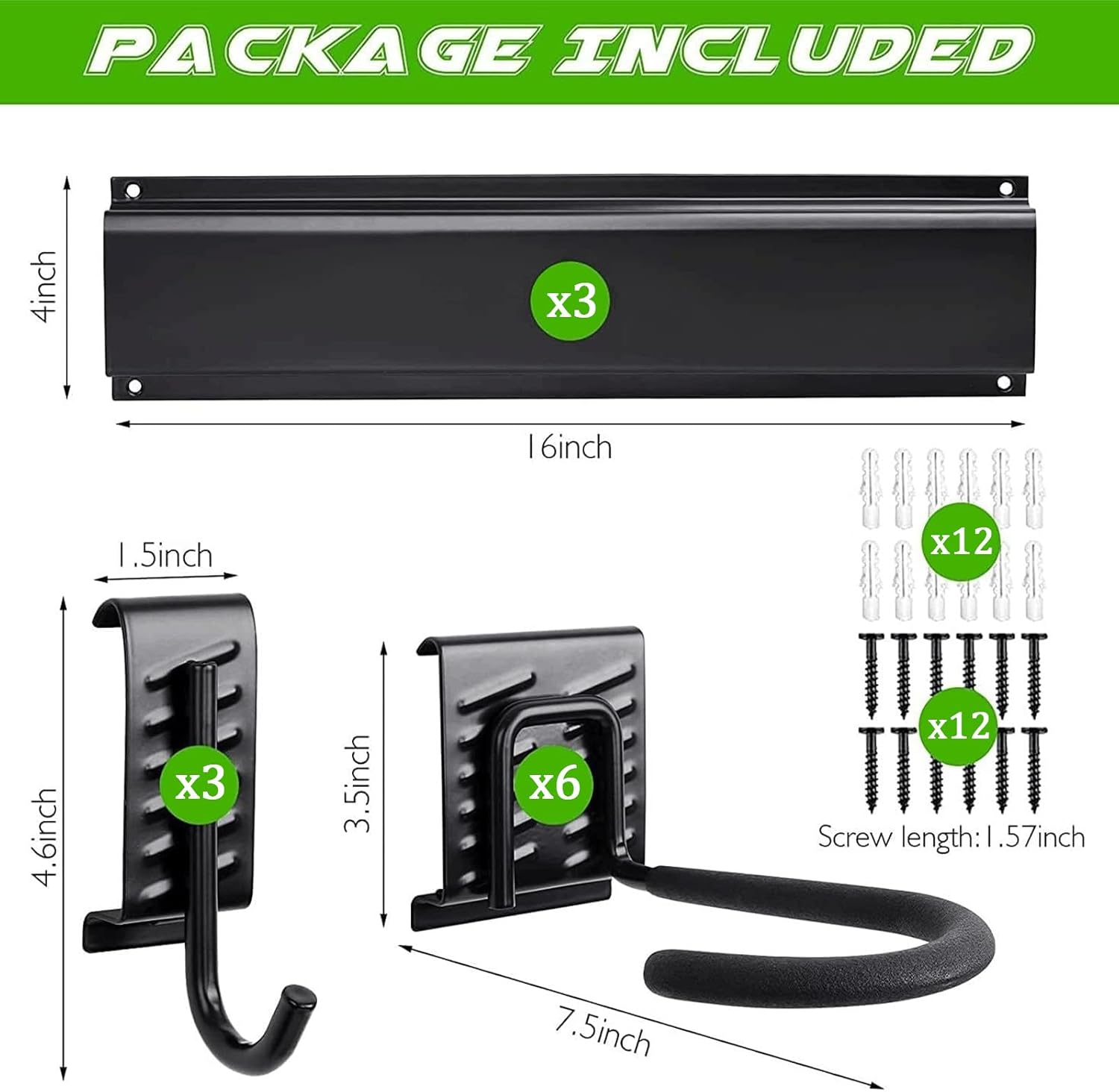 Bike Storage Rack Wall Mount Garage Bike Hanger for 4 Bicycles Adjustable Bike Hooks Fits All Mountain and Road Bike Indoor Outdoor Garage Storage image number 3