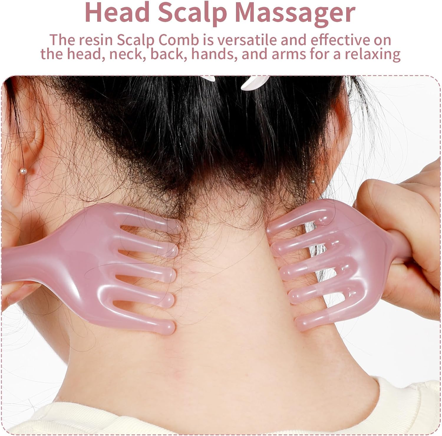 Pack of 2 Resin Scalp Massage Comb, Premium Head Massager with Five Claws, Manual Head Scratcher, Portable Guasha Tool for Moisture, Removal, Relaxation, Home image number 5