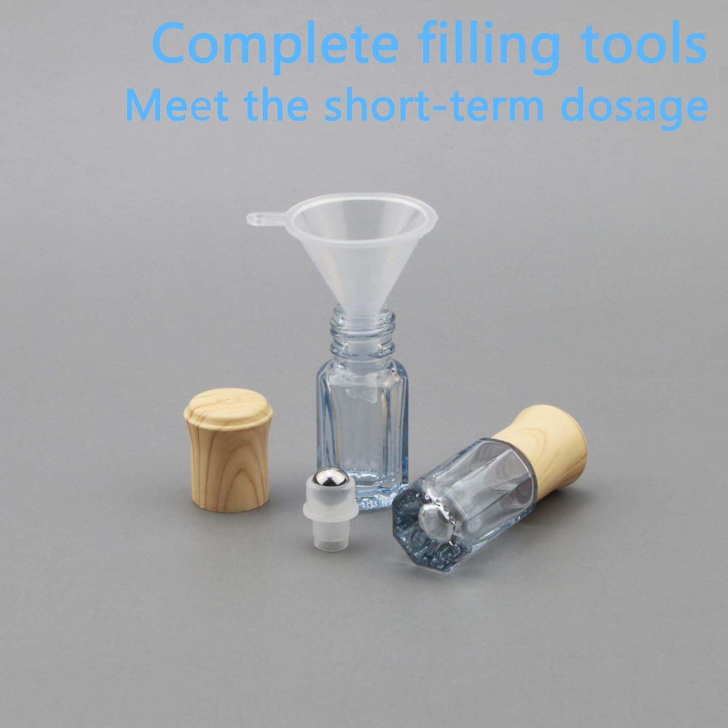 10Pcs Essential Oil Roller Bottles 3Ml Dark Blue Glass Roll on Bottles Vials Perfume Cosmetics Rolling Bottles Jars Oil Tube Vials Containers with Funnel & Opener image number 3