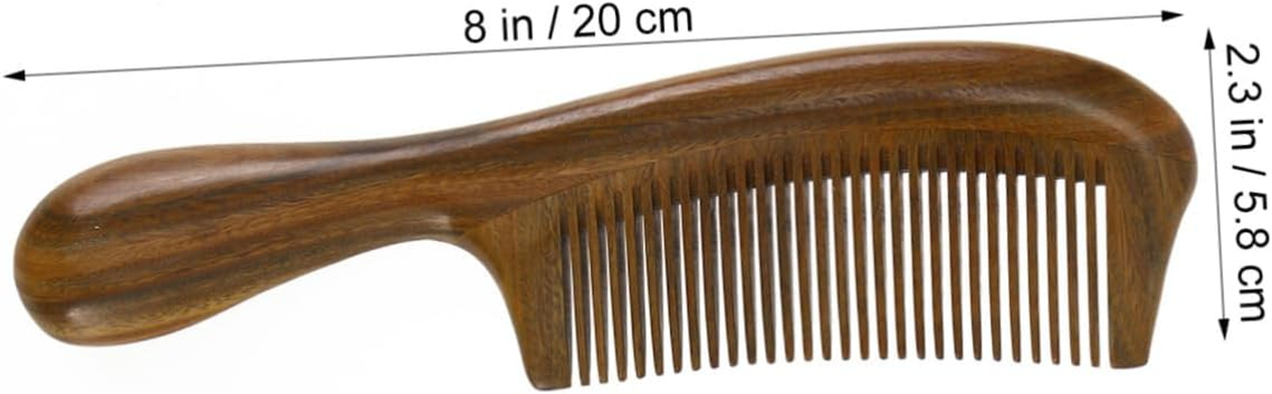 CTIRCHIU Natural Sandalwood Hair Comb with Thick Handle Close Teeth Static Wooden Beard Comb for Scalp Massage and Hair Care Lightweight Travel Friendly Two Styles Random image number 1
