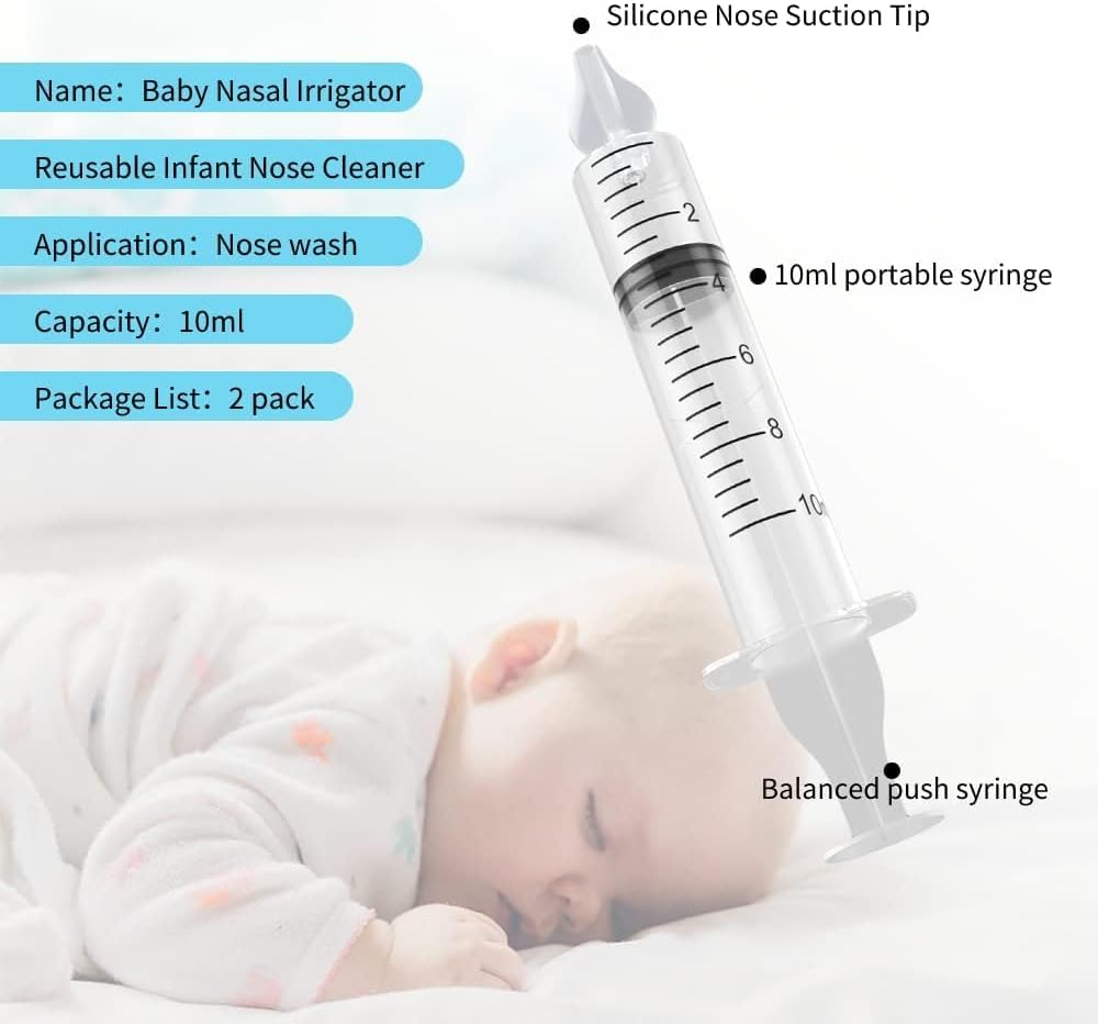 Nasal Aspirator, Baby Nasal Syringe, Portable Baby Nose 10ML Saline Nasal Spray, Safe and Comfortable Nasal Douche, Quick Rinse Portable Nose Cleaner image number 5