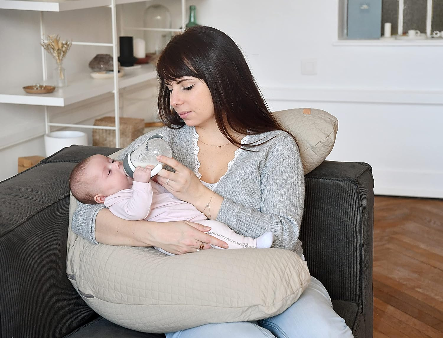 Beaba 2 in 1 Bottle to Sippy Learning Cup, Sage Green, 210 Ml Capacity image number 2