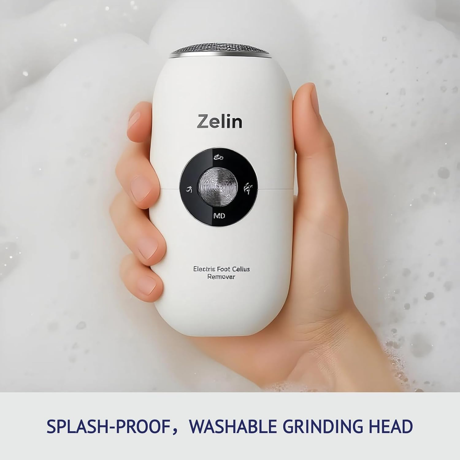 Zelin Electric Foot Callus Remover with Stainless Steel Heads, 3-Speed Adjustable, LED Display, Compact and Portable Feet Grinder for Cracked Heels and Dry Elbows image number 1