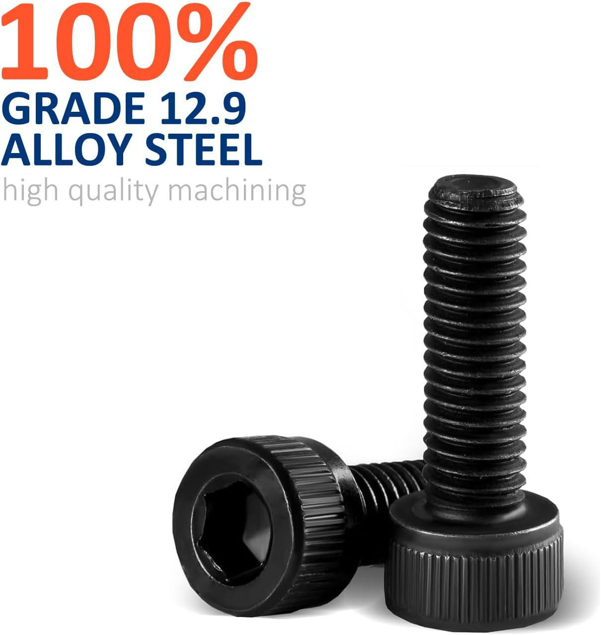 Fullfun 1060PCS M2 M3 M4 M5 Hex Socket Head Cap Screw Bolts Nuts Assortment Kit, 12.9 Grade Alloy Steel Metric Screws with 4PCS Allen Wrenches, Allen Socket Hex Drive Black Machine Screws Set image number 4