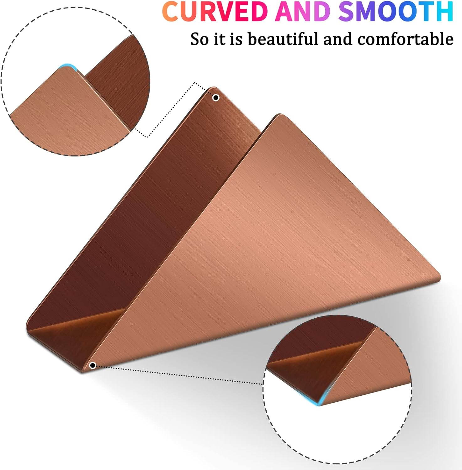 Lidwot Rose Gold Stainless Steel304# Napkin Holder for Table,Metal Standing Tissue Dispenser Organizer for Kitchen Dining Table,Cocktail Picnic Bar Napkins Holder,Upright Metal Napkin Dispenser. image number 4