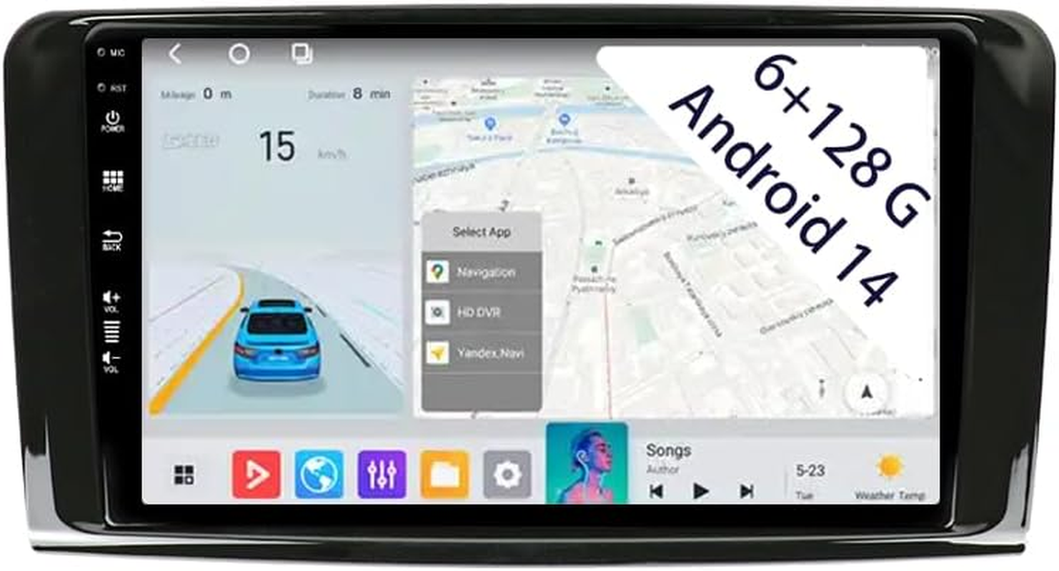 [6+128GB] Keconsing 9" Android 14 Autoradio for Mercedes Benz GL ML Class W164 X164 ML350 ML500 ML280 GL320 GL350 GL450 2005-2011 Radio Stereo Carplay, Wireless Car Play GPS Navi Screen Navigation image number 2
