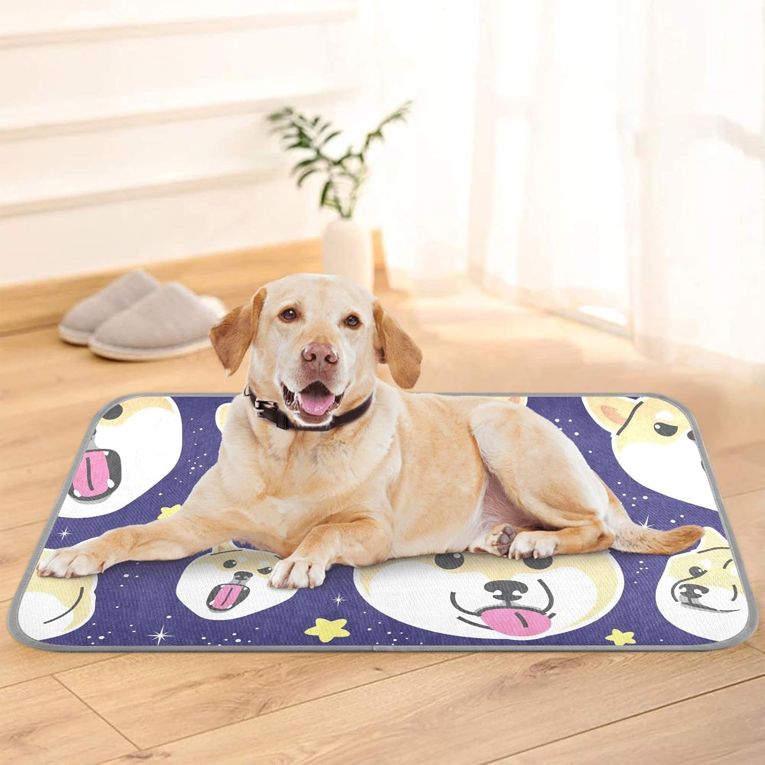 AIXIWAWA Shiba Inu Space Pet Cooling Mat for Cats Dogs Print, Summer Self Cooling and Sleeping Pad Small Size Non Toxic image number 4