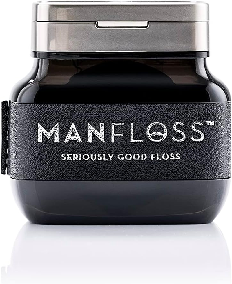 Manfloss Dispenser: 2 X 50M Rolls Black Dental Floss Tape - Seriously Good Floss image number 1