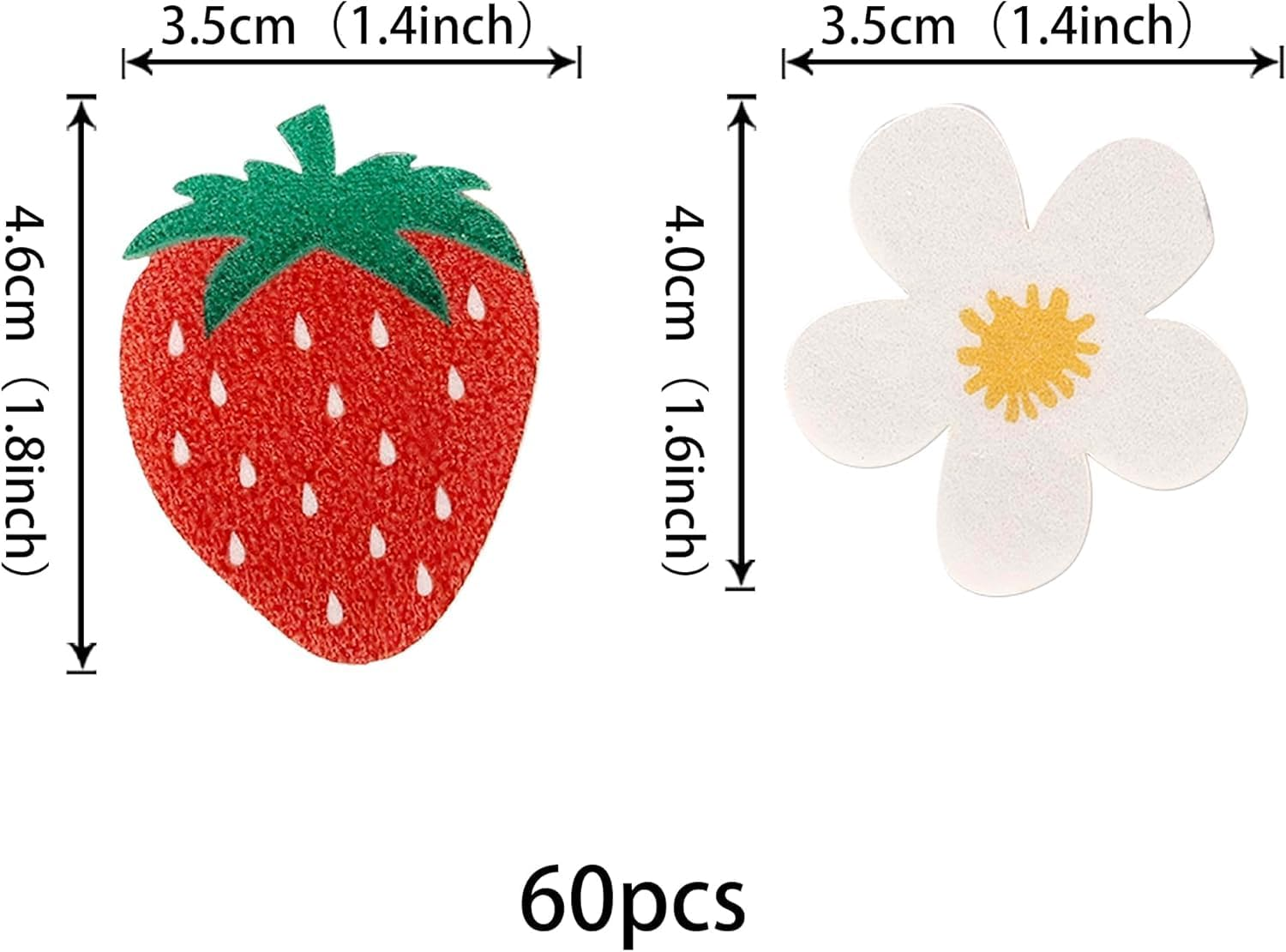 SYKYCTCY 60 Pack Edible Strawberry Cupcake Toppers Strawberry Flower Birthday Cake Decorations Edible Berry Bridal Engagement Cupcake Picks for Baby Shower Wedding Anniversary Party Supplies (#1) image number 2
