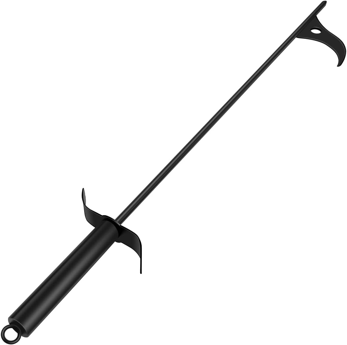 Fire Pit Poker 40-Inch Extra Long Heavy Duty Wrought Steel Fire Poker Solid Steel Campfire Poker Black Fire Poker Stick Portable Outdoor Fire Poker for Fireplace Camping Fire Stove Hiking \