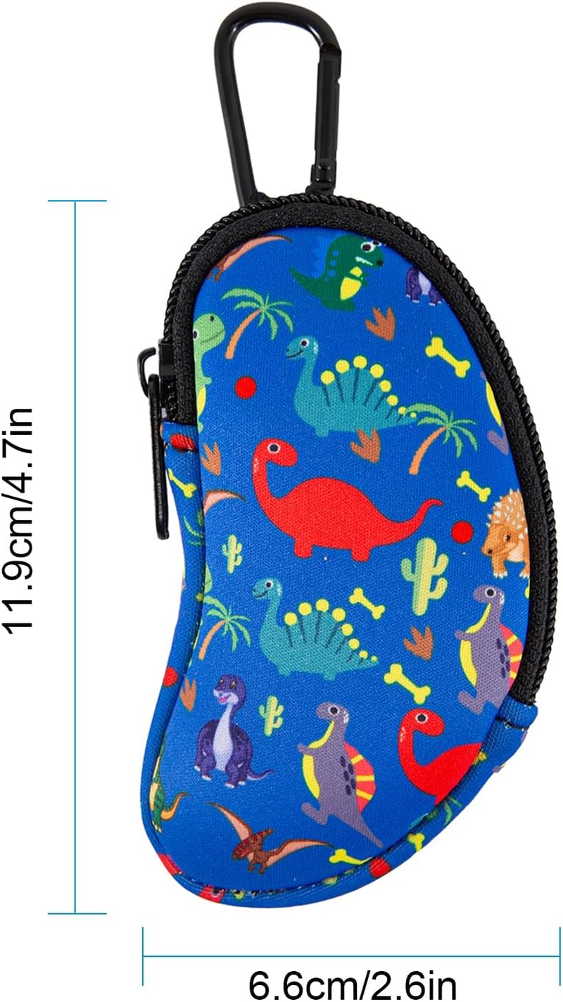 AGDGV Asthma Inhaler Case Holder with Carabiner Clip, Dust-Proof Travel Organizer Bag for Adults & Kids - Lightweight Portable Design with Mesh Pocket & Velvet Lining (Case Only, Cute Dinosaur Design) image number 4