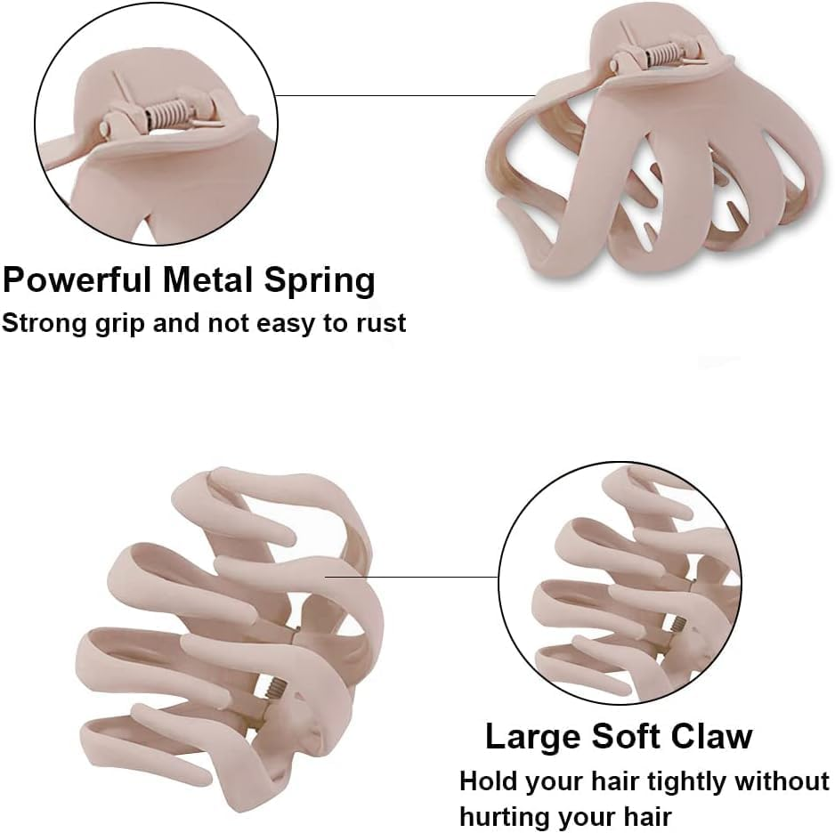 5Pcs Large Octopus Clip Non-Slip Big Spider Hair Claws, Double Row Teeth Hair Clips, Double Teeth Octopus Large Grip Hair Clips for Girls image number 4