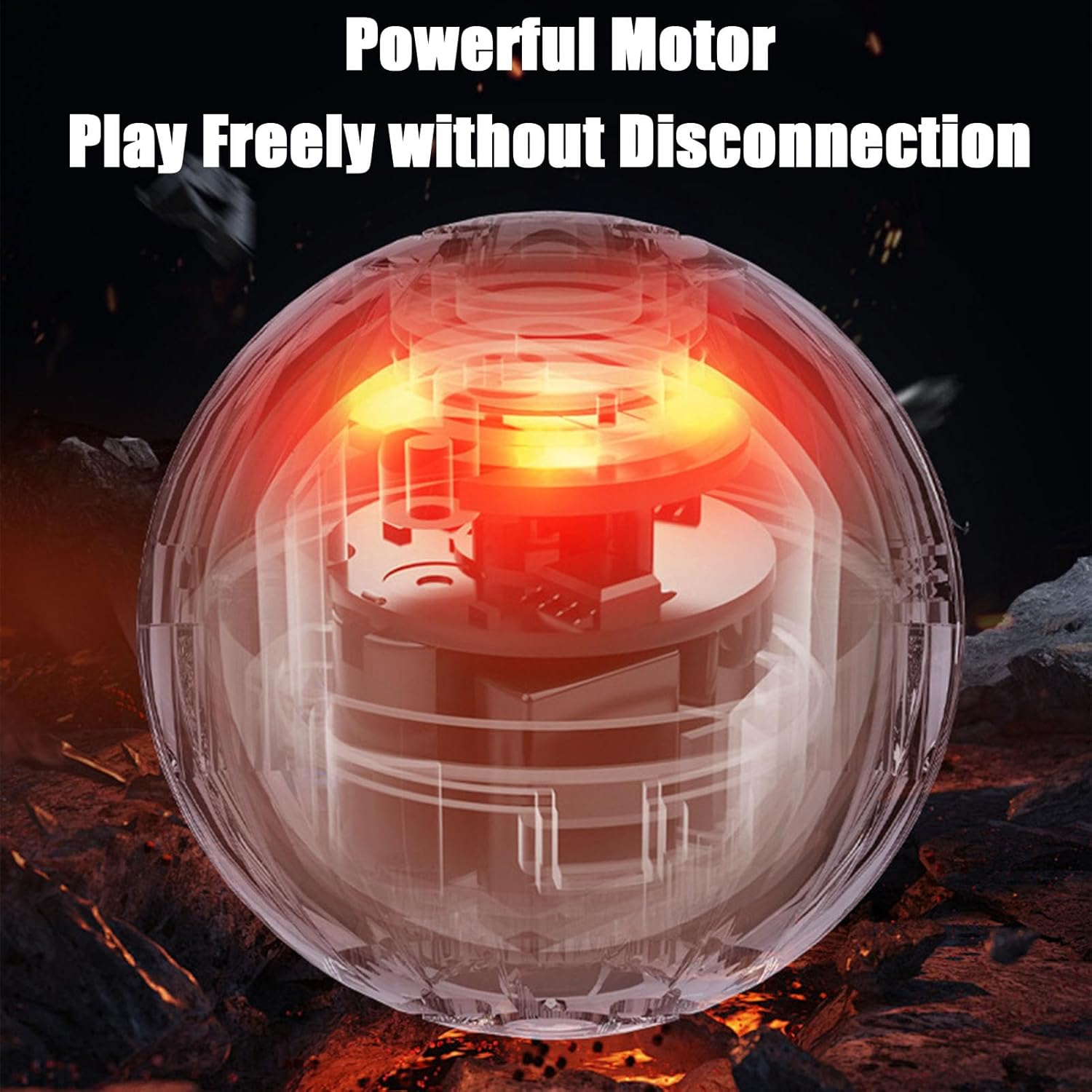 Interactive Dog Toy Ball, New Vibrating Dog Ball, Automatic Moving Dog Balls, Dog Chasing ＆ Herding Ball, Dog Toys for Boredom Interactive, Rechargeable Dog Ball Toys for Indoor Cats, Dogs (Orange) - Orange image number 4