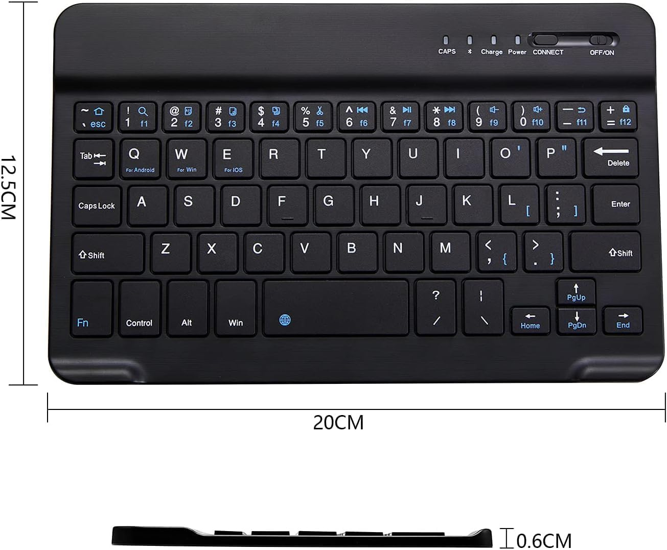 Ultra-Slim Bluetooth Keyboard Portable Mini Wireless Keyboard Rechargeable for Apple Ipad Iphone Samsung Tablet Phone Smartphone Ios Android Windows image number 2